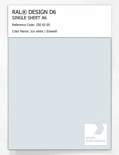 Artikelbild des Artikels “RAL® DESIGN D6 SINGLE SHEET A6 250 92 05 Ice white / Eisweiß “