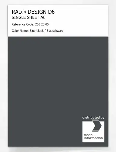 Artikelbild des Artikels “RAL® DESIGN D6 SINGLE SHEET A6 260 20 05 Blue-black / Blauschwarz “