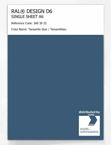 Artikelbild des Artikels “RAL® DESIGN D6 SINGLE SHEET A6 260 30 25 Tanzanite blue / Tansanitblau “