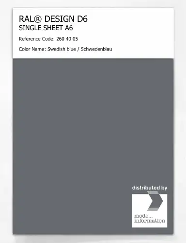 Artikelbild des Artikels “RAL® DESIGN D6 SINGLE SHEET A6 260 40 05 Swedish blue / Schwedenblau “