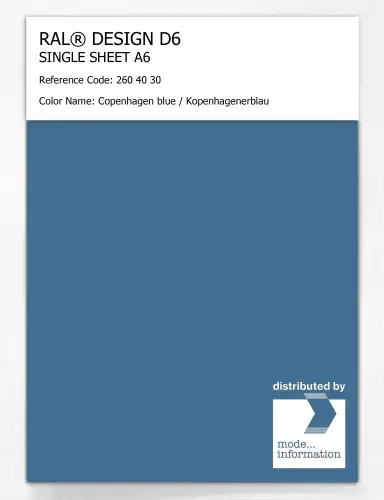 Artikelbild des Artikels “RAL® DESIGN D6 SINGLE SHEET A6 260 40 30 Copenhagen blue / Kopenhagenerblau “