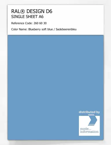 Artikelbild des Artikels “RAL® DESIGN D6 SINGLE SHEET A6 260 60 30 Blueberry soft blue / Sadebeerenbleu “