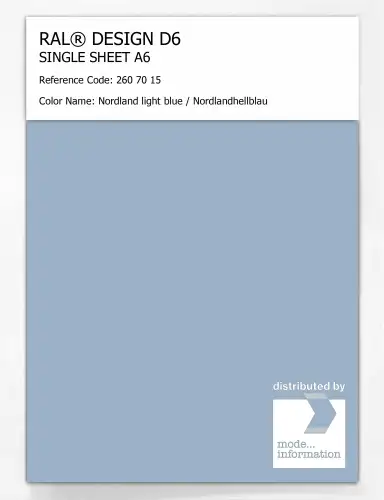 Artikelbild des Artikels “RAL® DESIGN D6 SINGLE SHEET A6 260 70 15 Nordland light blue / Nordlandhellblau “