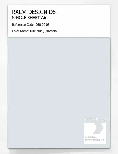 Artikelbild des Artikels “RAL® DESIGN D6 SINGLE SHEET A6 260 90 05 Milk blue / Milchblau “