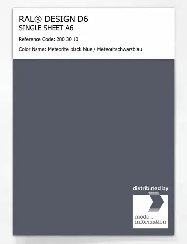 Artikelbild des Artikels “RAL® DESIGN D6 SINGLE SHEET A6 280 30 10 Meteorite black blue / Meteoritschwarzblau “