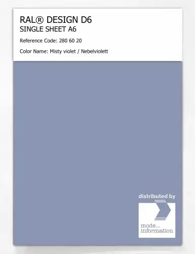 Artikelbild des Artikels “RAL® DESIGN D6 SINGLE SHEET A6 280 60 20 Misty violet / Nebelviolett “
