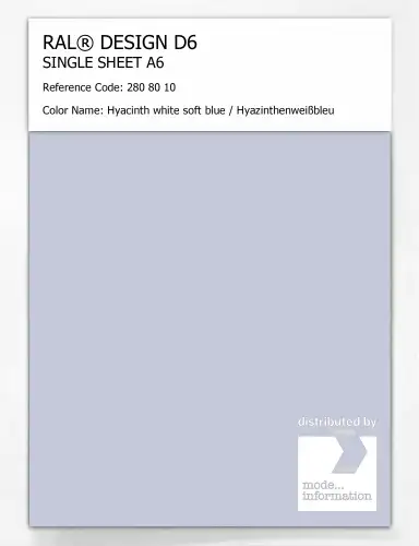 Artikelbild des Artikels “RAL® DESIGN D6 SINGLE SHEET A6 280 80 10 Hyacinth white soft blue / Hyazinthenweißbleu “