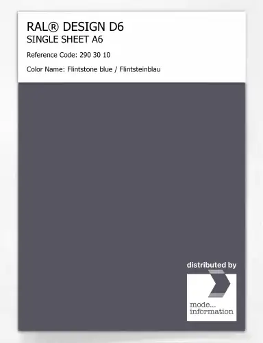 Artikelbild des Artikels “RAL® DESIGN D6 SINGLE SHEET A6 290 30 10 Flintstone blue / Flintsteinblau “