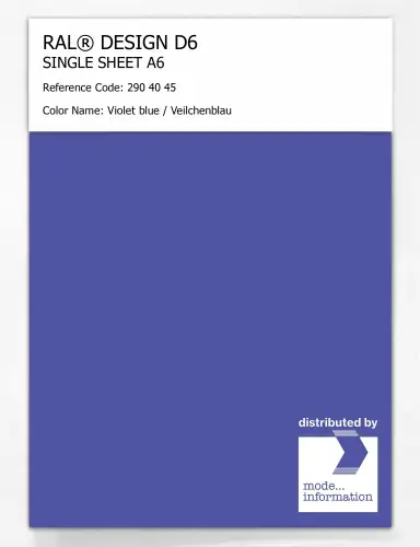 Artikelbild des Artikels “RAL® DESIGN D6 SINGLE SHEET A6 290 40 45 Violet blue / Veilchenblau “