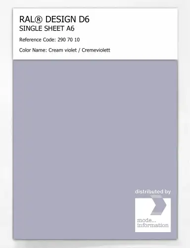 Artikelbild des Artikels “RAL® DESIGN D6 SINGLE SHEET A6 290 70 10 Cream violet / Cremeviolett “