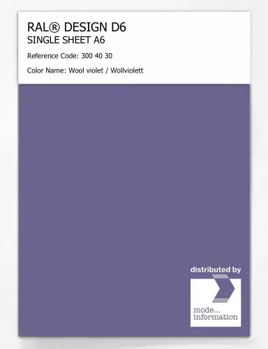Artikelbild des Artikels “RAL® DESIGN D6 SINGLE SHEET A6 300 40 30 Wool violet / Wollviolett “