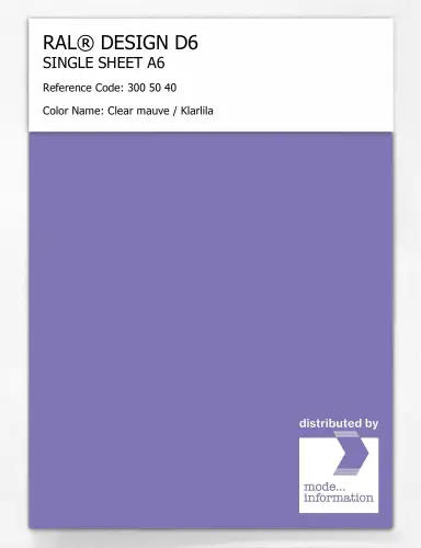 Artikelbild des Artikels “RAL® DESIGN D6 SINGLE SHEET A6 300 50 40 Clear mauve / Klarlila “