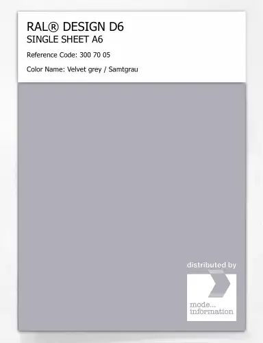 Artikelbild des Artikels “RAL® DESIGN D6 SINGLE SHEET A6 300 70 05 Velvet grey / Samtgrau “