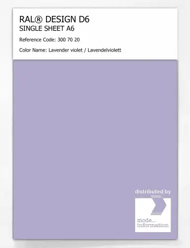 Artikelbild des Artikels “RAL® DESIGN D6 SINGLE SHEET A6 300 70 20 Lavender violet / Lavendelviolett “