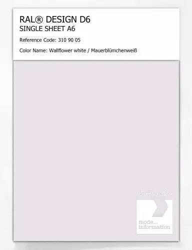 Artikelbild des Artikels “RAL® DESIGN D6 SINGLE SHEET A6 310 90 05 Wallflower white / Mauerblümchenweiß “