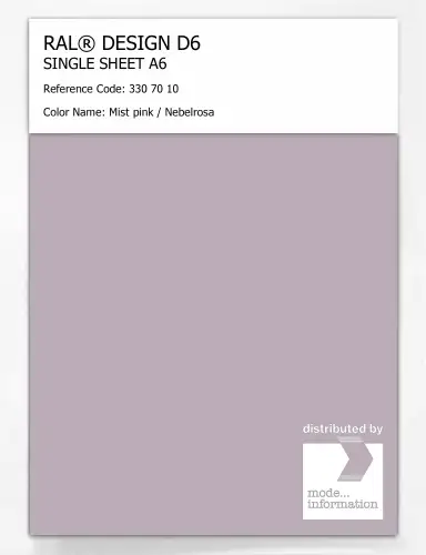 Artikelbild des Artikels “RAL® DESIGN D6 SINGLE SHEET A6 330 70 10 Mist pink / Nebelrosa “