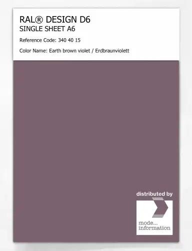 Artikelbild des Artikels “RAL® DESIGN D6 SINGLE SHEET A6 340 40 15 Earth brown violet / Erdbraunviolett “