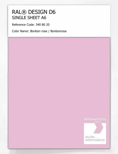 Artikelbild des Artikels “RAL® DESIGN D6 SINGLE SHEET A6 340 80 20 Bonbon rose / Bonbonrosa “