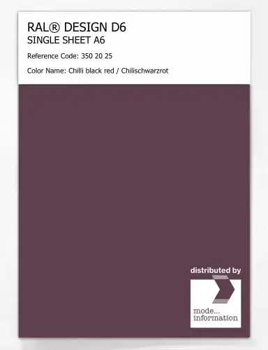 Artikelbild des Artikels “RAL® DESIGN D6 SINGLE SHEET A6 350 20 25 Chilli black red / Chilischwarzrot “