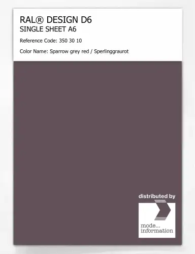 Artikelbild des Artikels “RAL® DESIGN D6 SINGLE SHEET A6 350 30 10 Sparrow grey red / Sperlinggraurot “