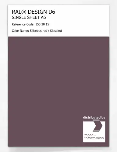 Artikelbild des Artikels “RAL® DESIGN D6 SINGLE SHEET A6 350 30 15 Siliceous red / Kieselrot “