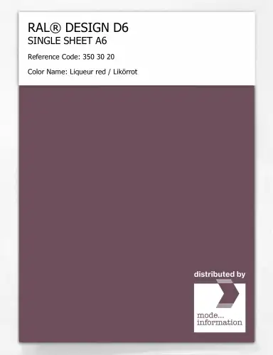 Artikelbild des Artikels “RAL® DESIGN D6 SINGLE SHEET A6 350 30 20 Liqueur red / Likörrot “