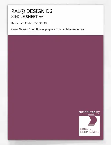 Artikelbild des Artikels “RAL® DESIGN D6 SINGLE SHEET A6 350 30 40 Dried flower purple / Trockenblumenpurpur “