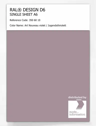 Artikelbild des Artikels “RAL® DESIGN D6 SINGLE SHEET A6 350 60 10 Art Nouveau violet / Jugendstilviolett “