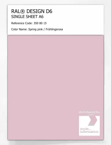 Artikelbild des Artikels “RAL® DESIGN D6 SINGLE SHEET A6 350 80 15 Spring pink / Frühlingsrosa “