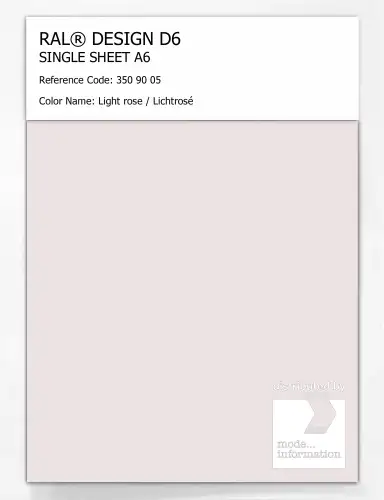 Artikelbild des Artikels “RAL® DESIGN D6 SINGLE SHEET A6 350 90 05 Light rose / Lichtrosé “
