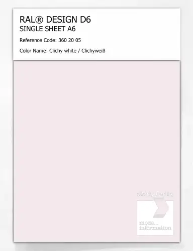 Artikelbild des Artikels “RAL® DESIGN D6 SINGLE SHEET A6 360 20 05 Clichy white / Clichyweiß “