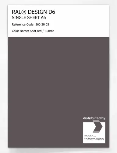 Artikelbild des Artikels “RAL® DESIGN D6 SINGLE SHEET A6 360 30 05 Soot red / Rußrot “