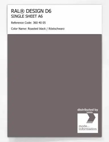 Artikelbild des Artikels “RAL® DESIGN D6 SINGLE SHEET A6 360 40 05 Roasted black / Röstschwarz “