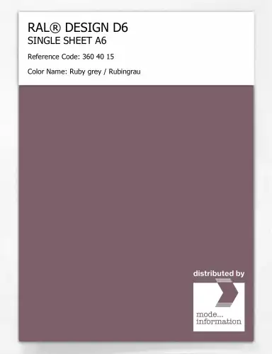 Artikelbild des Artikels “RAL® DESIGN D6 SINGLE SHEET A6 360 40 15 Ruby grey / Rubingrau “
