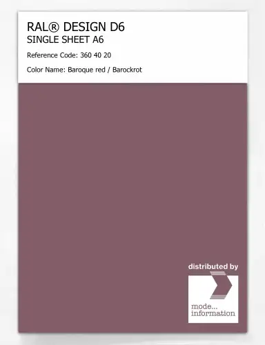 Artikelbild des Artikels “RAL® DESIGN D6 SINGLE SHEET A6 360 40 20 Baroque red / Barockrot “