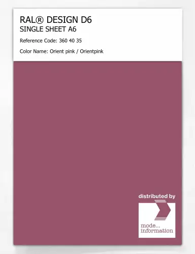 Artikelbild des Artikels “RAL® DESIGN D6 SINGLE SHEET A6 360 40 35 Orient pink / Orientpink “