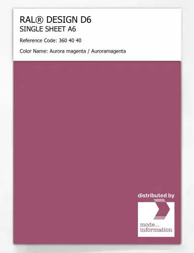 Artikelbild des Artikels “RAL® DESIGN D6 SINGLE SHEET A6 360 40 40 Aurora magenta / Auroramagenta “