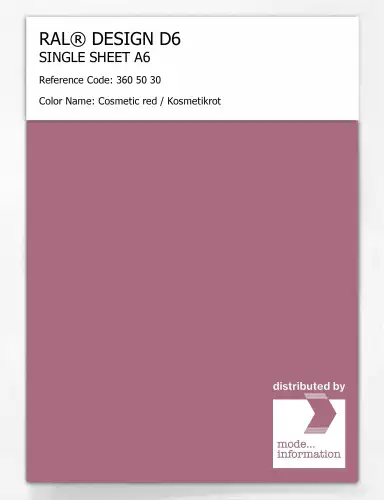 Artikelbild des Artikels “RAL® DESIGN D6 SINGLE SHEET A6 360 50 30 Cosmetic red / Kosmetikrot “