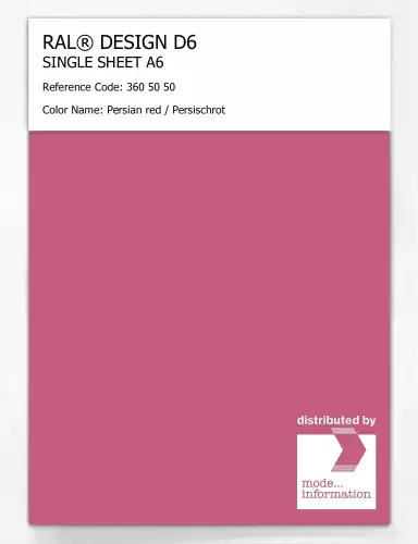 Artikelbild des Artikels “RAL® DESIGN D6 SINGLE SHEET A6 360 50 50 Persian red / Persischrot “