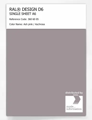 Artikelbild des Artikels “RAL® DESIGN D6 SINGLE SHEET A6 360 60 05 Ash pink / Aschrosa “
