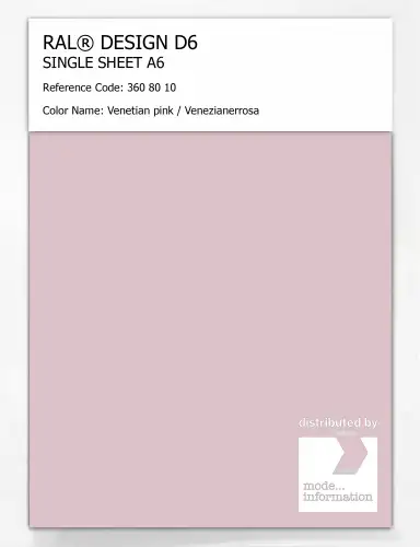 Artikelbild des Artikels “RAL® DESIGN D6 SINGLE SHEET A6 360 80 10 Venetian pink / Venezianerrosa “