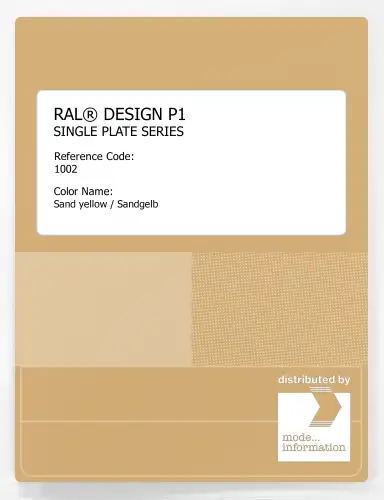 Artikelbild des Artikels “RAL® PLASTICS P1 SINGLE PLATE 1000 SERIES 1002 Sand yellow / Sandgelb “
