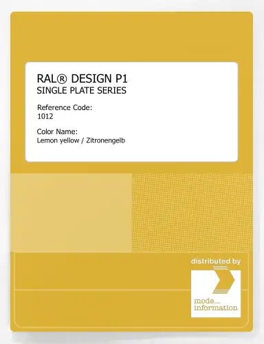 Artikelbild des Artikels “RAL® PLASTICS P1 SINGLE PLATE 1000 SERIES 1012 Lemon yellow / Zitronengelb “
