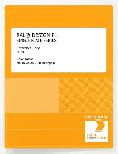 Artikelbild des Artikels “RAL® PLASTICS P1 SINGLE PLATE 1000 SERIES 1028 Melon yellow / Melonengelb “