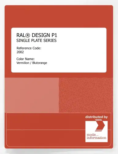 Artikelbild des Artikels “RAL® PLASTICS P1 SINGLE PLATE 2000 SERIES 2002 Vermilion / Blutorange “