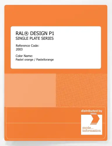 Artikelbild des Artikels “RAL® PLASTICS P1 SINGLE PLATE 2000 SERIES 2003 Pastel orange / Pastellorange “