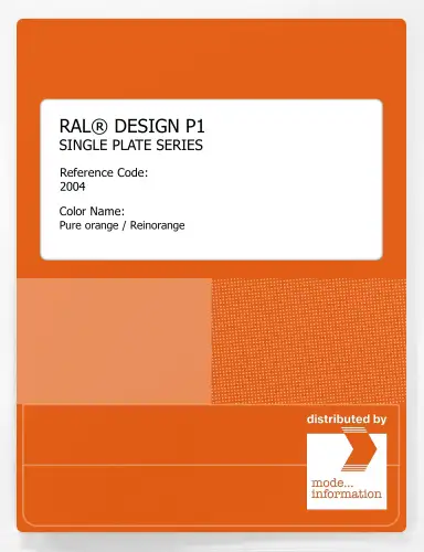 Artikelbild des Artikels “RAL® PLASTICS P1 SINGLE PLATE 2000 SERIES 2004 Pure orange / Reinorange “
