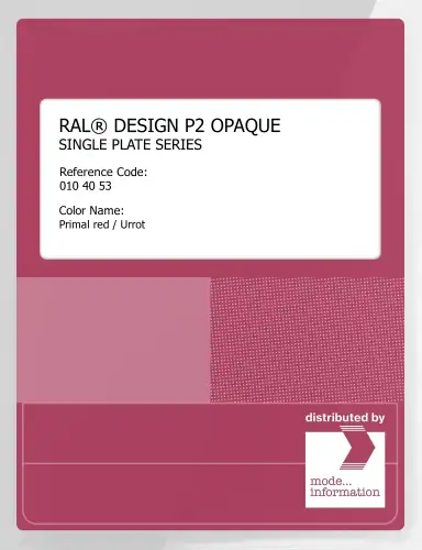 Artikelbild des Artikels “RAL® PLASTICS P2 OPAQUE SINGLE PLATE 010 40 53 Primal red / Urrot “
