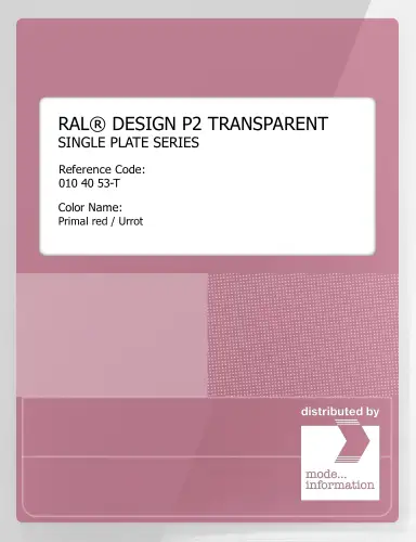 Artikelbild des Artikels “RAL® PLASTICS P2 OPAQUE SINGLE PLATE 010 40 53 TRANSPARENT Primal red / Urrot “