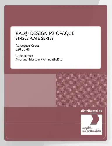 Artikelbild des Artikels “RAL® PLASTICS P2 OPAQUE SINGLE PLATE 020 30 40 Amaranth blossom / Amaranthblüte “